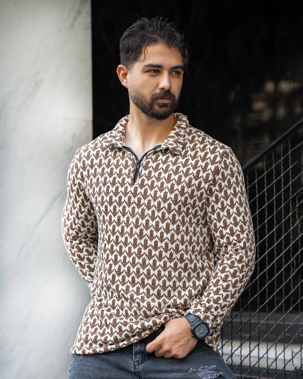 بافت نیم زیپ پایین چاک